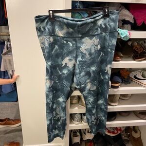 Fabletics Blue and White Marbled Leggings